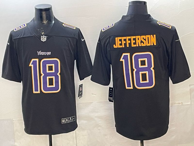Men 2026 Minnesota Vikings #18 Jefferson Black Nike Limited NFL Jersey style 01->minnesota vikings->NFL Jersey